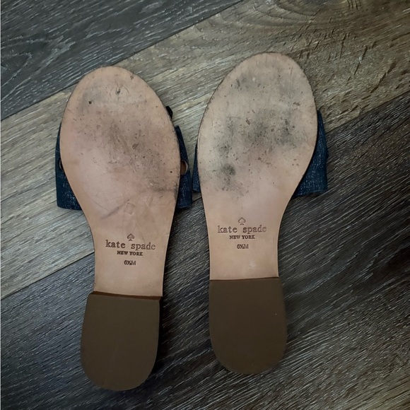 Kate Spade Kiltie Blue Denim Slide Sandal Sz 6.5 - Picture 3 of 5